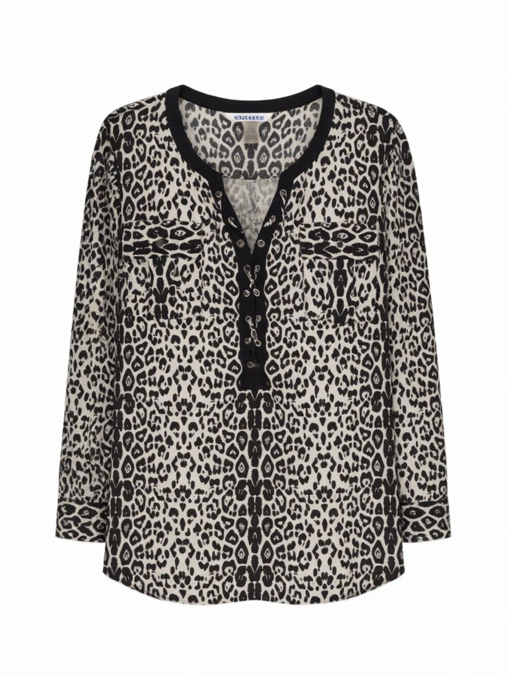Nygard Black Women's Leopard Print Blouse S/P